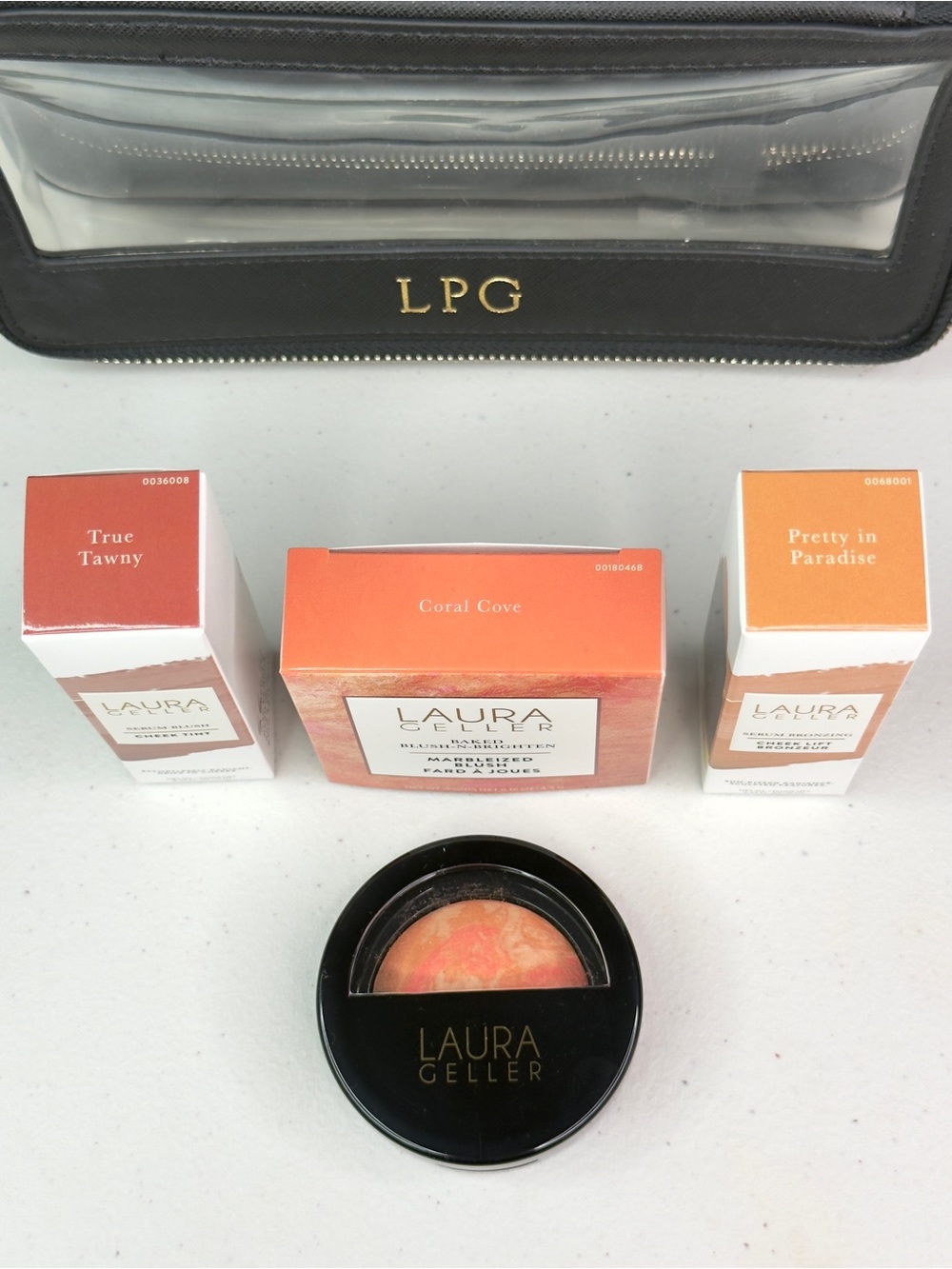 Laura Geller Blush & Bronzer Makeup Set w/ LPG Clear Cosmetic Bag NWT - Picture 2 of 8